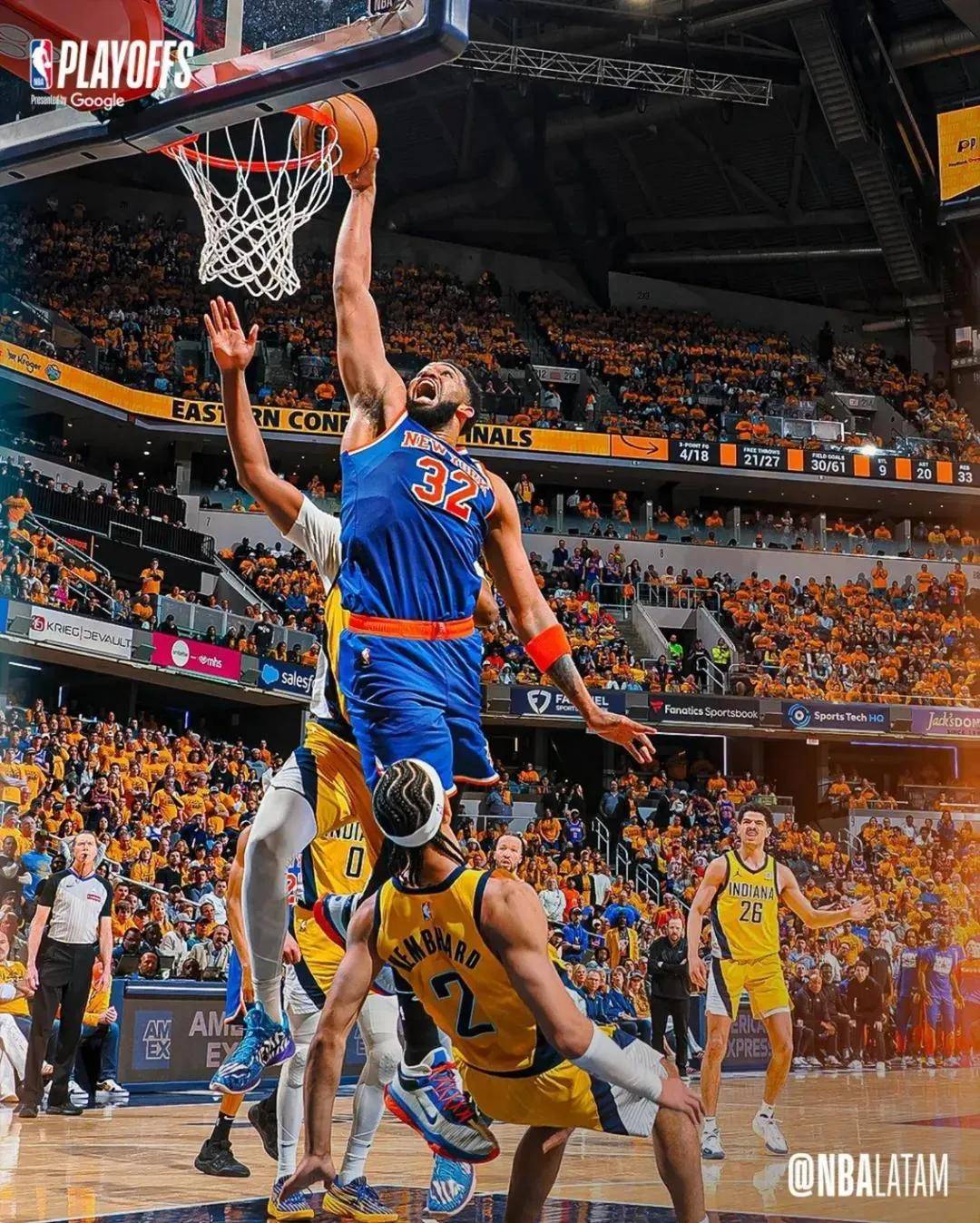 尼克斯横扫马刺，字母哥高光表现